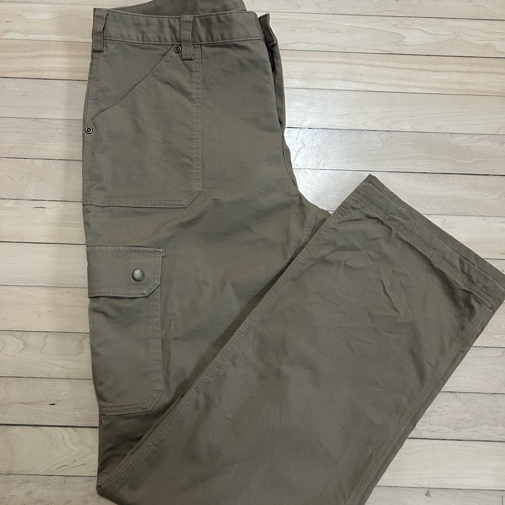 Duluth Trading Co Womens Brown Cargo Pants 14 x 35